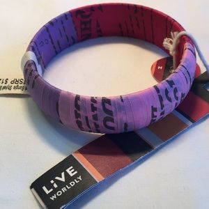 Live Worldly Jewelry - PINK/PURPLE Brazilian-Eco Bangle -MEDIUM size Live Worldly Jewelry - PINK/PURPLE Brazilian-Eco Bangle -MEDIUM size